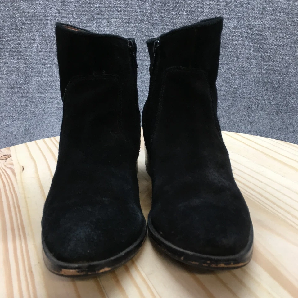 Corso Como Botas Mujer 7.5 M Botines Tacones Negro Gamuza Cuero Cremallera Foto 4 de 4