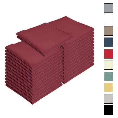 Dinner Napkin 25 Pack - 20 x 20 Poly-Spun Cloth Dining Napkins w/ Color Options - Image 2 of 4