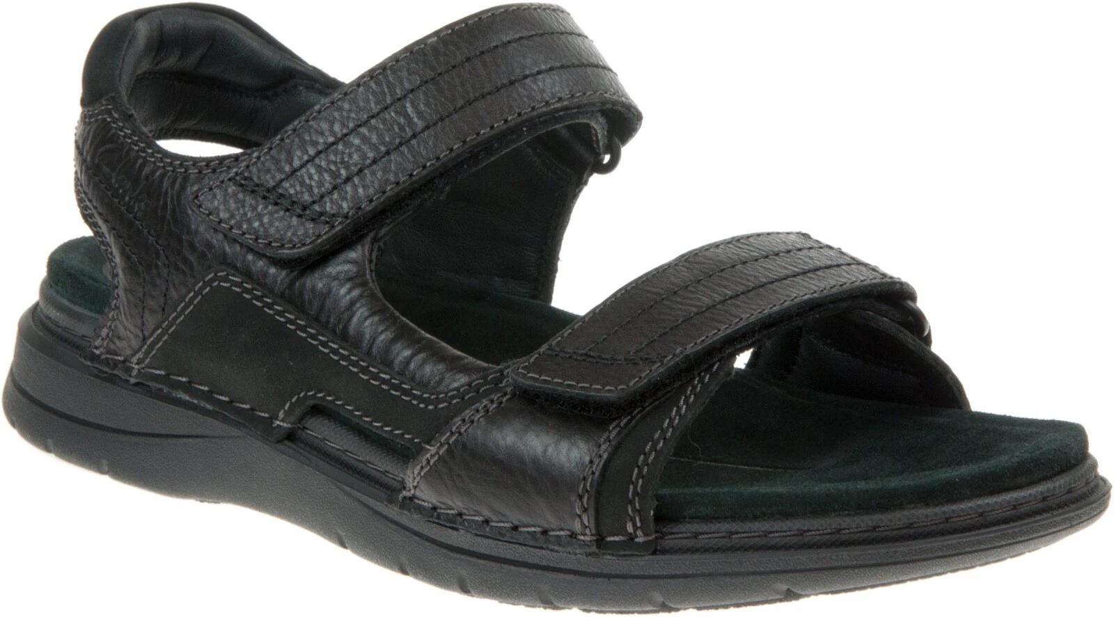 Clarks Mens UNSTRUCTURED NATURE TREK Black Combi Leather Sandals