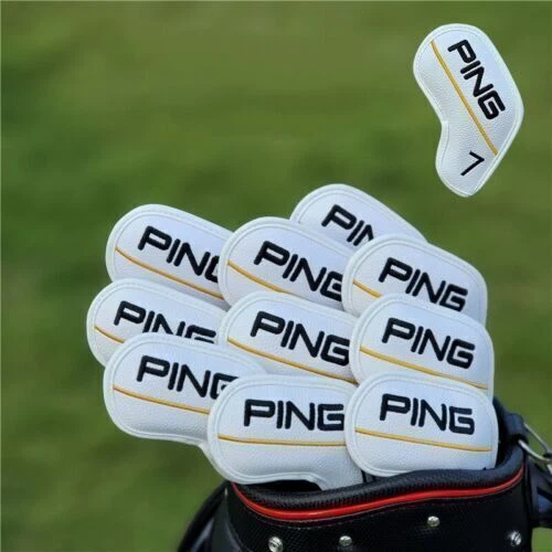 “10PCS” Golf Club Iron 4-9-PWUS Head Cover PING Classic Yellow-Line Magnetic - Bild 6 von 28