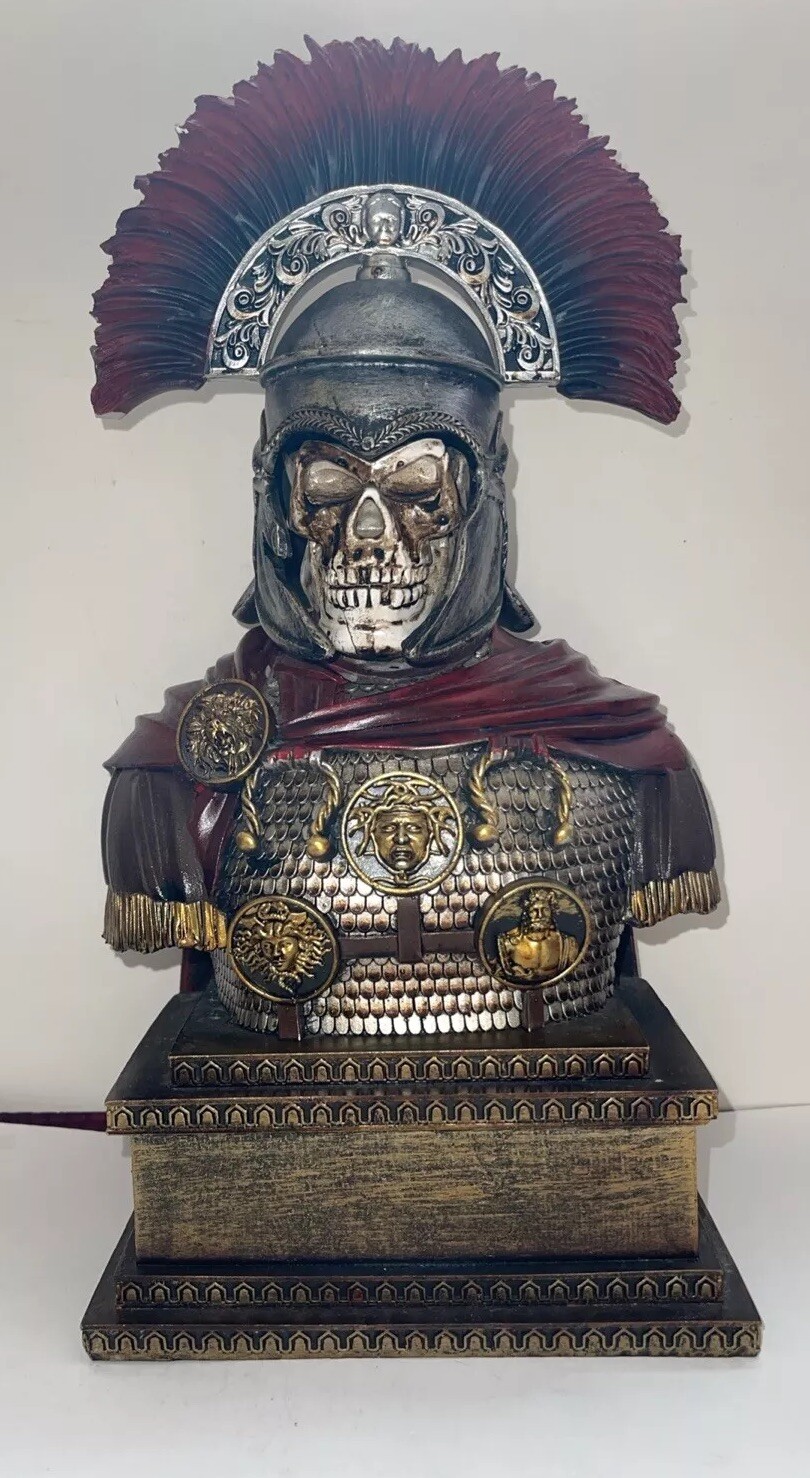 Greek Roman Empire Soldier Statue - Caesar Warrior Sculpture for Home Desk Decor