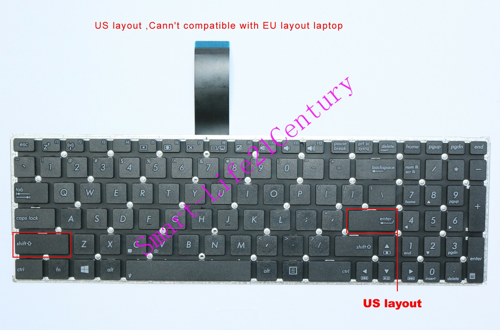Clavier AZERTY Français Pour Asus K56CA/K56CB/K56CM - Neuf, Marque Kinpower - Compatible Asus