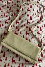 Peter Kaiser cream patent leather Fold Over Clutch With Strap Handbag Bag