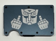 Transformers Autobot Thin Metal RFID Blocking Minimalist Wallet Laser Engraved