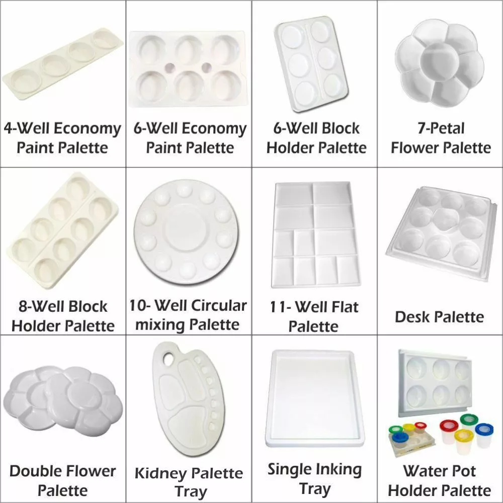 Painting Palette Paint Tray Palettes Plastic Round Palette Color