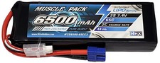 NHX Muscle Pack 2S 7.4V 6500mAh 65C Lipo Battery w/ EC3 Connector