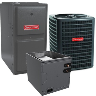 R32 Goodman 3.5 Ton 14.5 SEER2 AC & 96% 100,000 BTU Gas Furnace System - Upflow