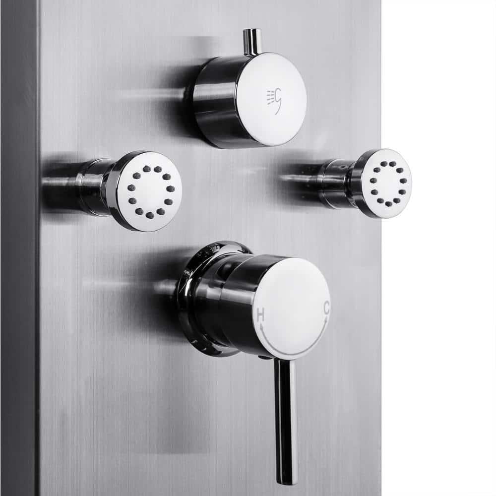 AKDY Shower Panel System 65" 8Jet Stainless Steel w/ Adjustable