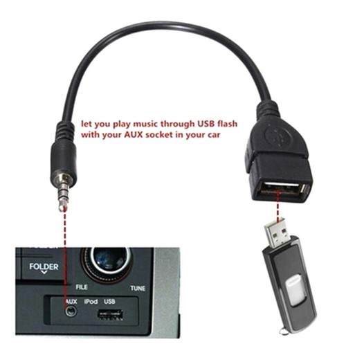 USB Female Type AUX Audio Plug Adapters Cable Extension Cord in ABS