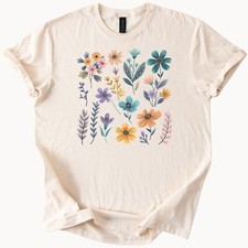 Floral Bloom Tee Botanical Graphic Spring Flowers Shirt
