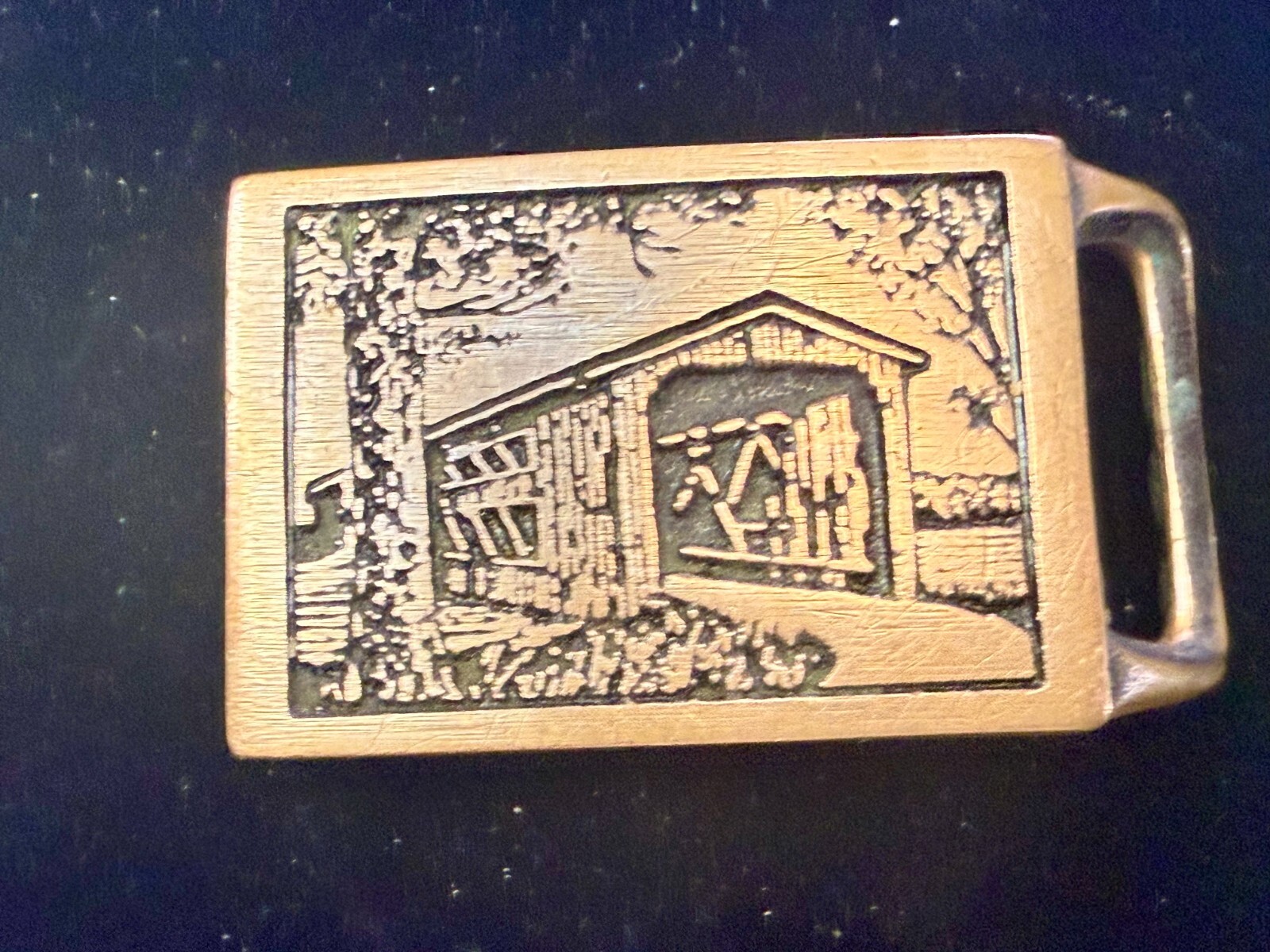 Historic Langley Covered Bridge Solid Brass  1975… - image 15