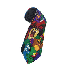 Vintage Looney Tunes 90s Christmas Tie Bugs Sylvester Taz Daffy Marvin Cartoon