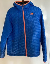 the north face boys xl 18-20 jacket Puffer Lightweight Blue Orange Hood