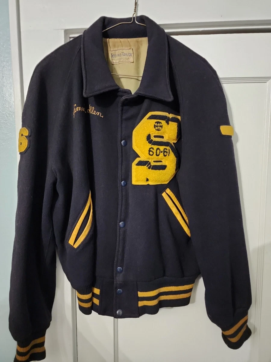 Veste Varsity Letterman Vintage Années 60-70 – Huskies, Bleu, Taille S