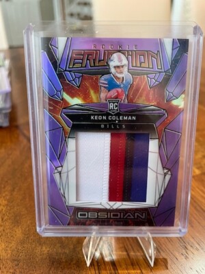2024 Panini Obsidian - RC Purple Eruption Materials Keon Coleman #ERM-KCN 38/49