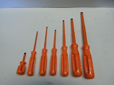 SIBILLE INSULATED SCREWDRIVER SET 1/8'' THRU 1/2'' SLOTTED / STRAIGHT 6pc SET NEW