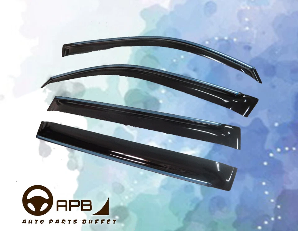 For LEXUS LX570 2008-2021 Chrome Trim Window Visor Guard Vent Deflector - Image 2 of 4