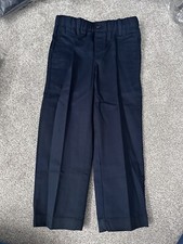 LANDS END Navy School Uniform Elastic Waist Pull-On Chino Pants Boys Size 4