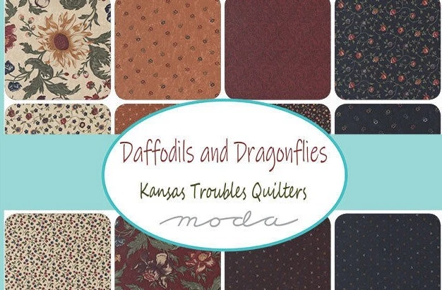 Narcisos Libélulas 3 yardas Moda Kansas Problemas Acolchado Tela principal 9700-11 Foto 2 de 3