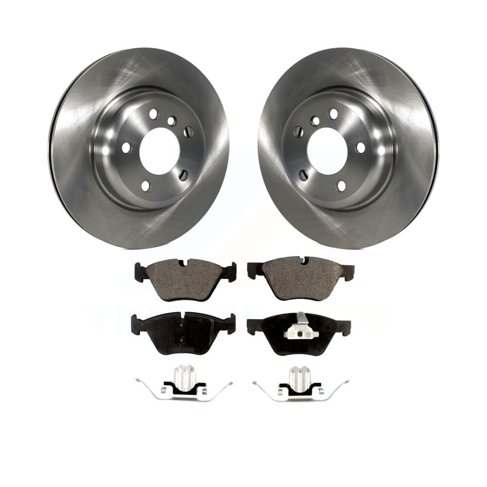 Front Disc Brake Rotors And SemiMetallic Pads Kit For BMW 528i xDrive
