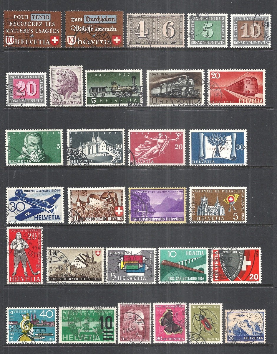 SWITZERLAND VARIOUS USED ISSUES 1938 - 1957 | eBay