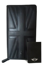 PORTAFOGLIO A LIBRO, PORTADOCUMENTI, PORTACARTE MINI IN VERA PELLE NERO REGALO