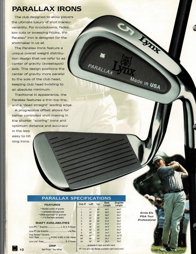 NOS 1993 Lynx PARALLAX 3-IRON Lynx Lite Steel RH-S - for sale is single 3-IRON - Picture 8 of 9