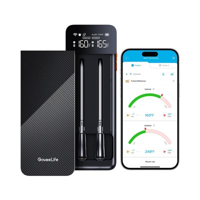 GoveeLife Wireless Meat Thermometer with 2 Probes, Unlimited Range WiFi Meat ...