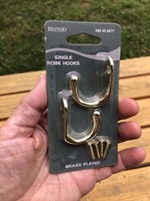 Bright Brass Finish Coat Hat Robe Hook Braine...