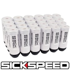 Sickspeed 24pc White Capped Aluminum Extended 50mm 3 Pc Lug Nuts 12x1.25 N13 Sickspeed 24pc White Capped Aluminum Extended 50mm 3 Pc Lug Nuts 12x1.25 N13