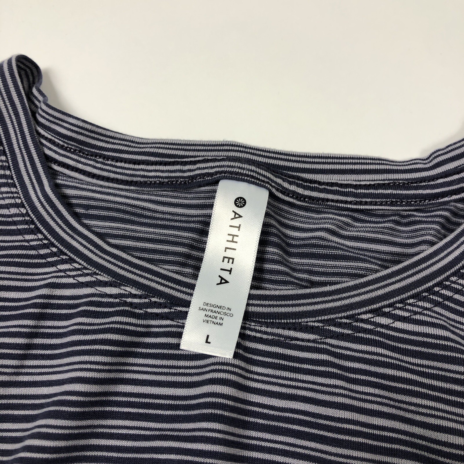 Athleta Size Large Cloudlight Striped Muscle Tank… - image 3