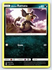 Alolan Rattata 76/149 Common Sun & Moon Base Set Pokemon Card - NM