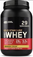 Optimum Nutrition Gold Standard Whey Protein Powder Banana Cream 2 Lb Ex: 10/26 17.25 per gallon