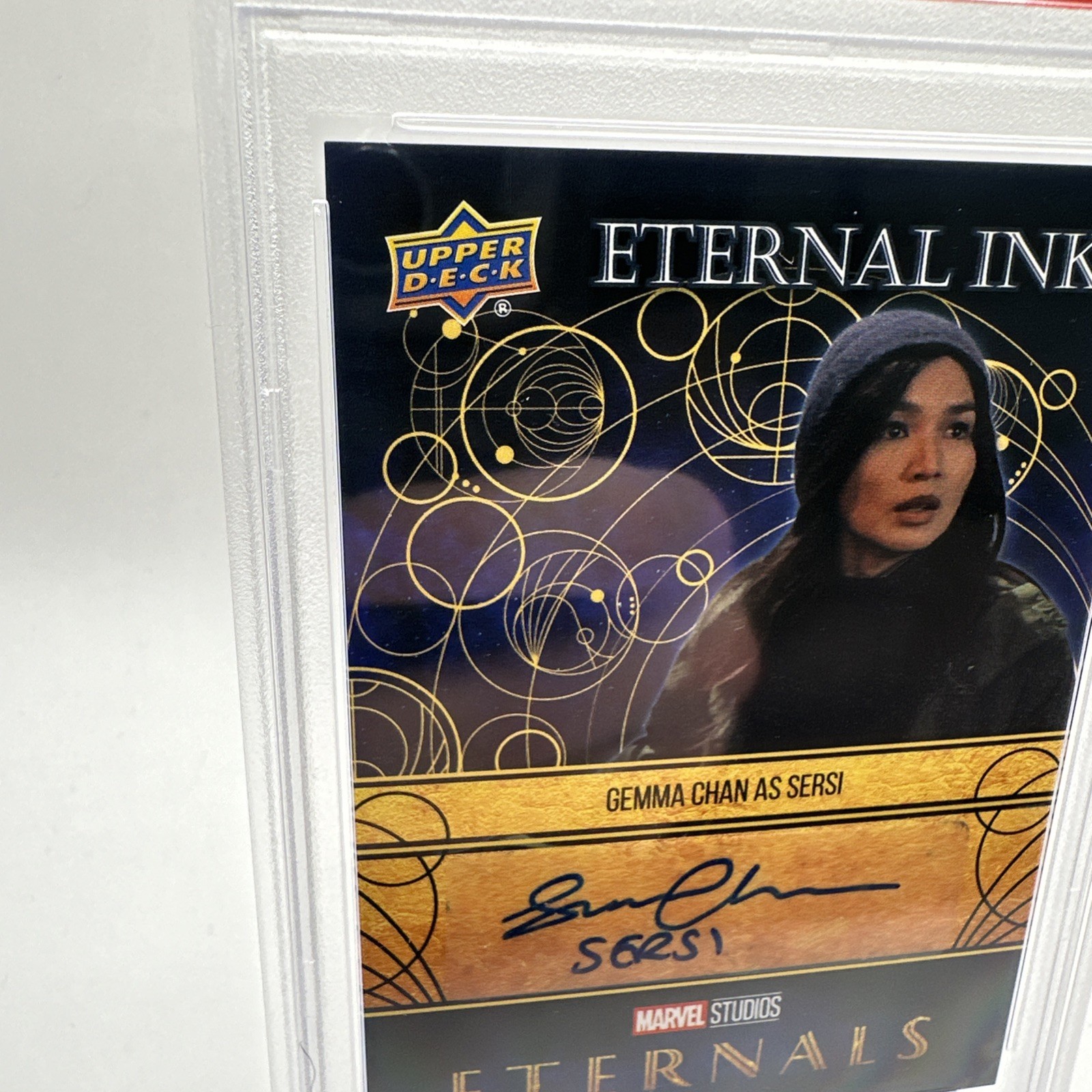 2023 Upper Deck Marvel Eternals #E12-GC - Gemma Chan as Sersi Eternal Ink Auto view 5