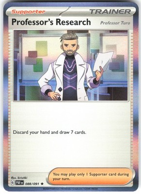 Professor's Research Holo 088/091 SV: Paldean Fates Rare Pokemon Card LP