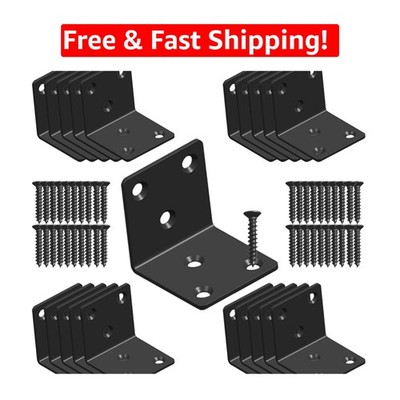 L-Shaped Metal Corner Braces - 20 Piece Set with Screws for Easy Installation