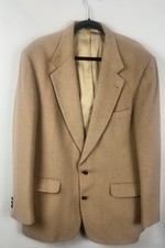Camel Hair Two Button Blazer Jacket Rogers Scott Mens Size 44L USA Made Vintage