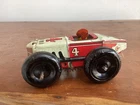Vintage Marx #4 tin litho wind-up race car with driver 1930s