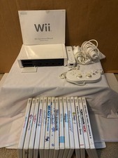 Nintendo Wii Console Bundle 15 Games Wii Remote Nunchuk Cables Tested Working