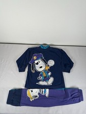 Vintage Snoopy Peanuts Kids 2 Piece Pirate Sweater Sweatpants Blue 1970s Size 4