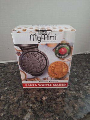 Waffle Maker My Mini Santa Red Non-Stick 5'' Plate Compact Holiday Nostalgia NEW