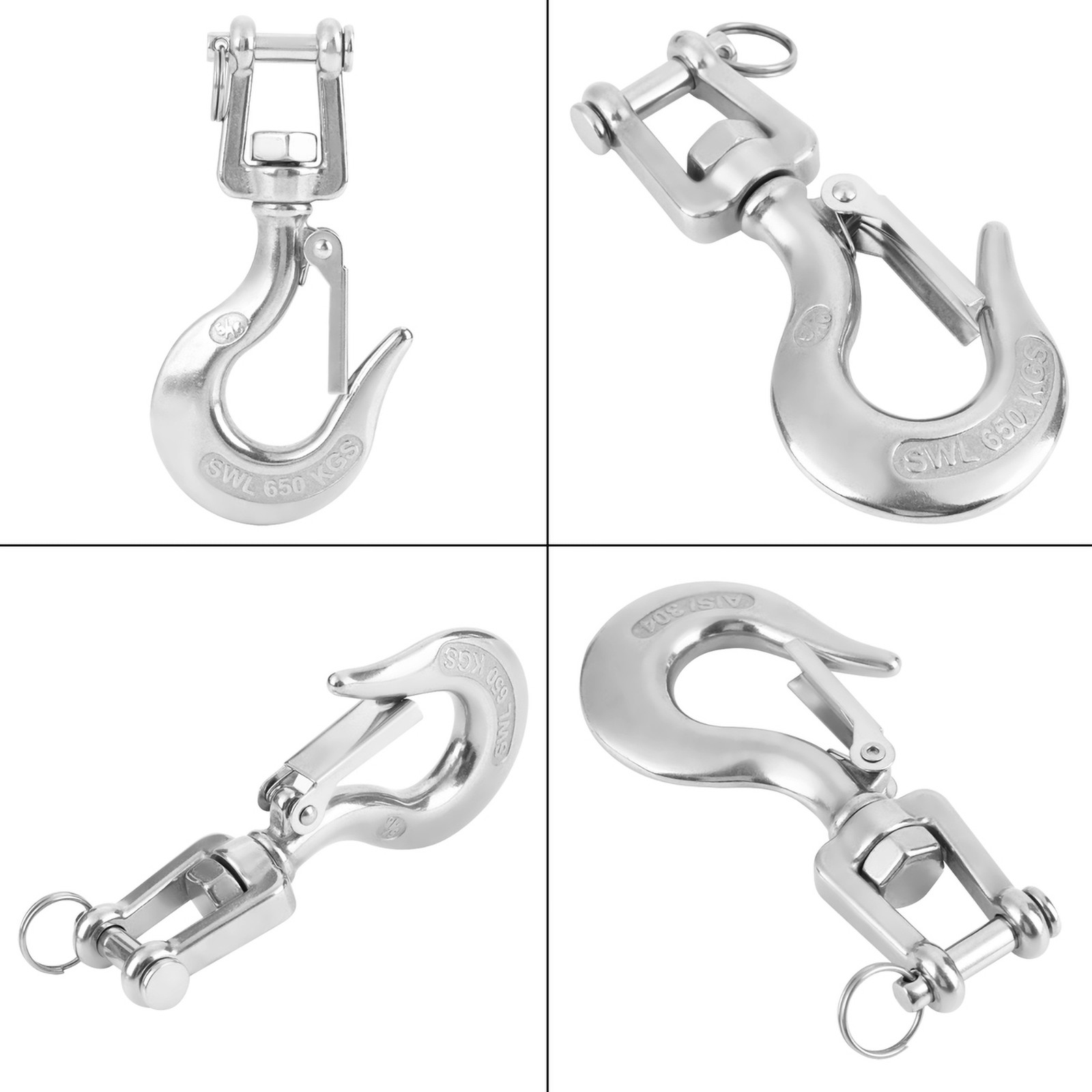 304 Stainless Steel Lifting Hook With Latch Rigging Accessory❀