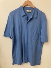 vguc HERMES Vintage Polo Shirt Blue Medium/Large