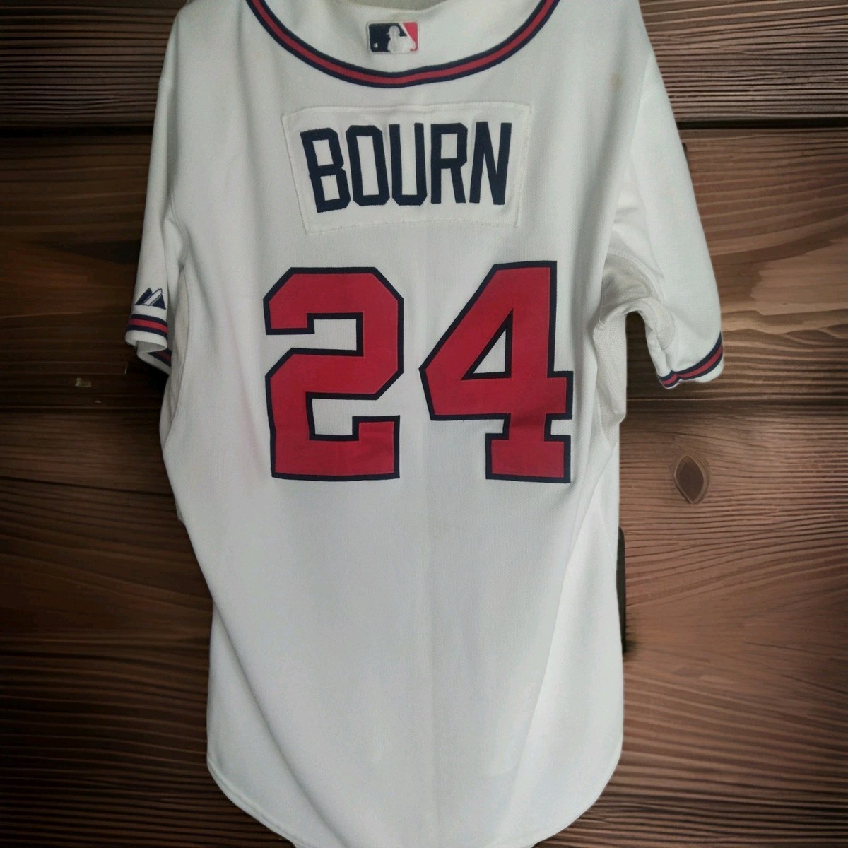 2012 Game Worn Used Majestic MLB Atlanta Braves Michael Bourne