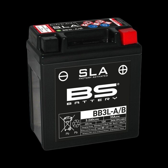 Batterie BS BB3LB anti-panne de démarrage pour scooter 50cc en hiver