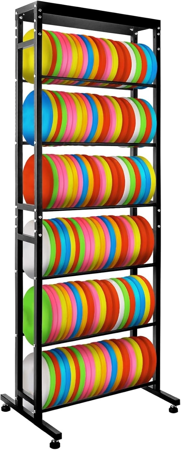 6-Tier Disc Golf Storage Rack Space Saving Disc Station for Disc Golf Storage