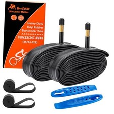 700C Heavy Duty Bike Tubes 700x25C/26C/28C/32C/34C AV48 Schrader Valve (25/34