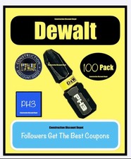 Pack of 100 Dewalt Flextorq 1" Phillips 3 Insert Drill Bit IMPACT READY PH3