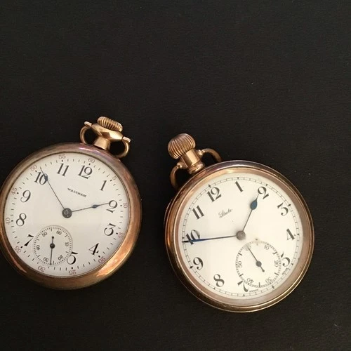 Two Original Antique Watches Waltham and State