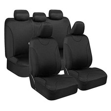 Car Seat Covers Full Set - Universal Fit Matching Set Seat Covers for Black